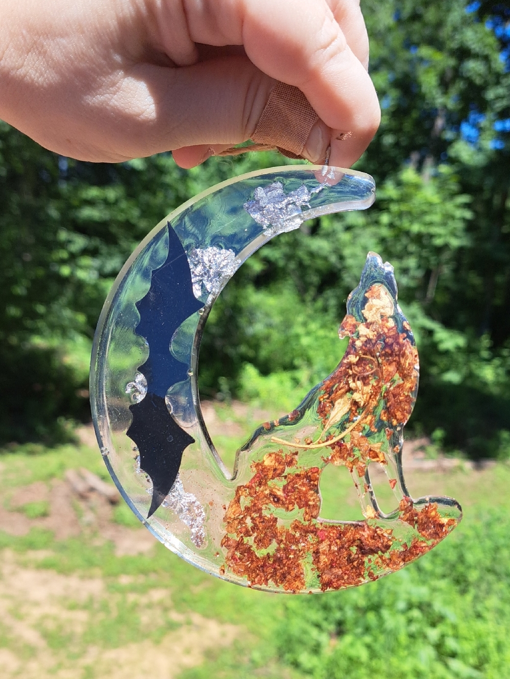 Handmade Wolf And Bat Art